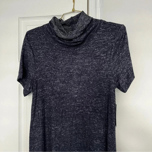 Bobeau Cowl Neck Midi Dress Size Medium Navy Blue With Built-In Face Cover Cozy - Picture 7 of 11